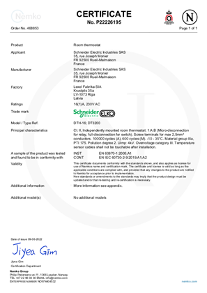 Bild von NEMKO Certificate