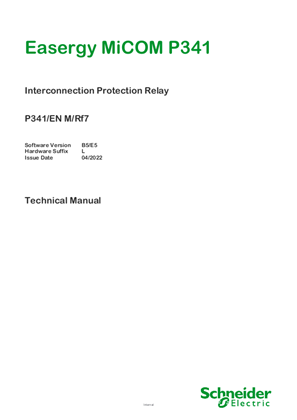 Image of MiCOM P341, Manual (global file) P341/EN M/Rf7_B5E5__L