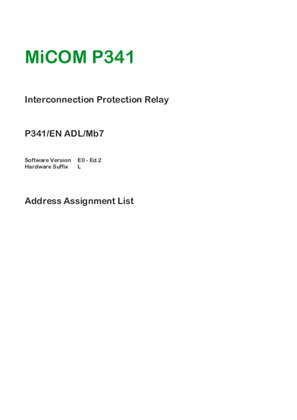 Image of MiCOM P341, IEC 61850 PICS & MICS & PIXIT & TICS