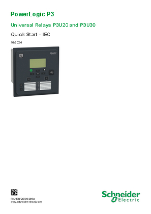 Image de PowerLogic - Universal Relays P3U20 and P3U30 - Quick Start Guide