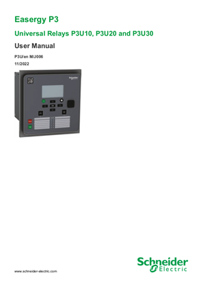 Image of Easergy P3 P3U10, P3U20 and P3U30 Instruction Manual