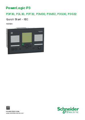 Image of PowerLogic - P3F30, P3L30, P3T32, P3M32, P3G30, P3G32 - IEC - Quick Start
