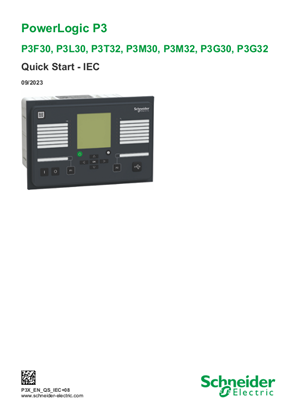 的映像 PowerLogic - P3F30, P3L30, P3T32, P3M32, P3G30, P3G32 - IEC - Quick Start