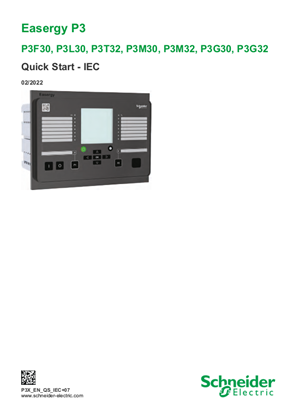 Image of Easergy P3 Advanced - Quick Start guide
