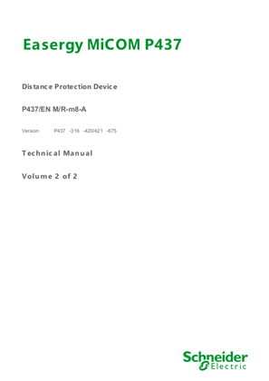 Image of Easergy MiCOM P437, Manual (global file) P437/EN M/R-m8