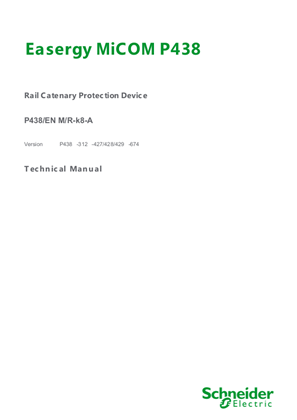Image of Easergy MiCOM P438, Manual (global file) P438/EN M/R-k8 (P438 -312 -674)