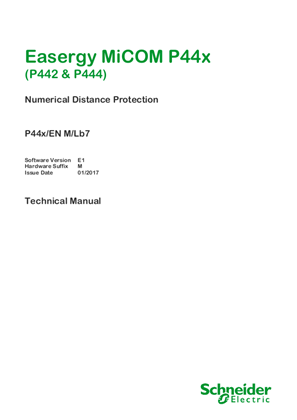 Image of MiCOM P44x, Manual (global file) P44x/EN M/Lb7_E1__M