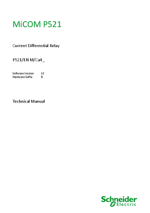 Image of MiCOM P521, Manual (global file) P521/EN M/Ca4_