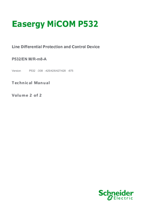 Image of Easergy MiCOM P532, Manual (global file) P532/EN M/R-m8