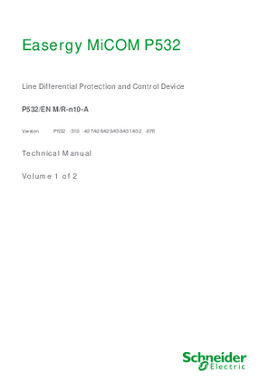 Image de Easergy MiCOM P532, Manual (global file) P532/EN M/R-n10 (P532 ‑310‑676)