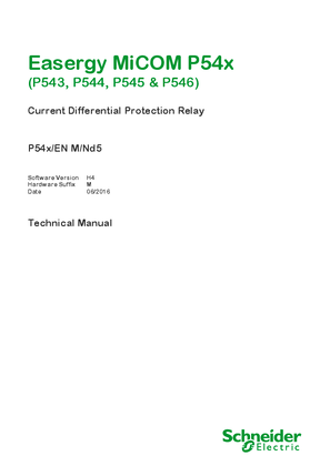 Image of Easergy MiCOM P54x, Manual (global file) P54x_EN_M_Nd5__H4__M