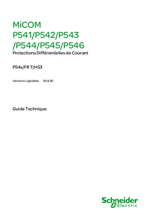 Image of MiCOM P54x, Manuel (fichier global) P54x/FR O+T/H53