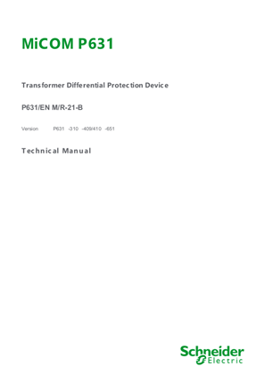 Hình ảnh của MiCOM P631, Manual (global file) P631/EN M/R-21-B (P631 -310 -651)