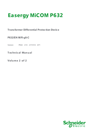 Image of Easergy MiCOM P632, Manual (global file) P632/EN M/R-g8 (P632 -314 -671)