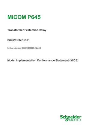 Image of MiCOM P64x, IEC 61850 PICS & MICS & PIXIT & TICS