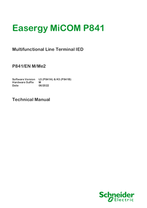 Podoba osebe Easergy MiCOM P841, Manual (global file) P841_EN_M_Me2__L5K5__M