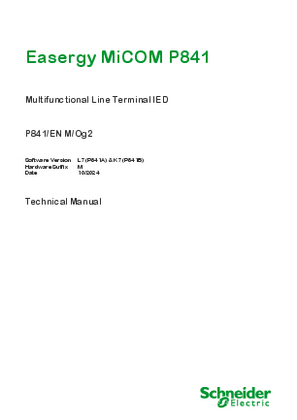 Image of Easergy MiCOM P841, Manual (global file) P841_EN_M_Og2__L7K7__M