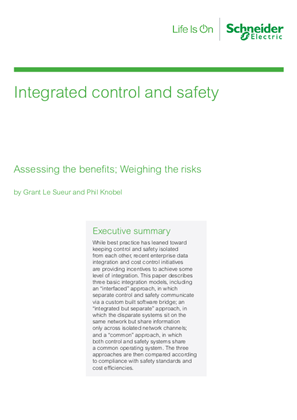 Image of Integrated control and safety. Assessing the benefits; Weighing the risks.