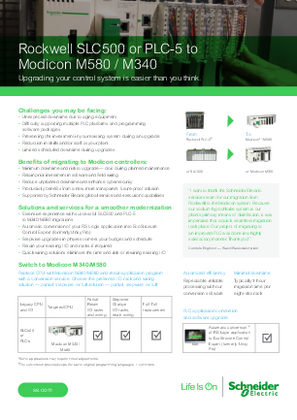 Image of Migrate your Rockwell SLC500 or PLC-5 to Modicon M580 / M340