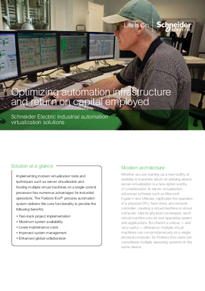 Image of Schneider Electric industrial server virtualization solutions improves system startup, availability and maintenance
