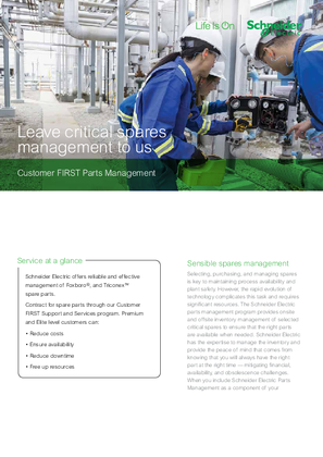 Image of Leave critical spares management to us, Customer FIRST Parts Management