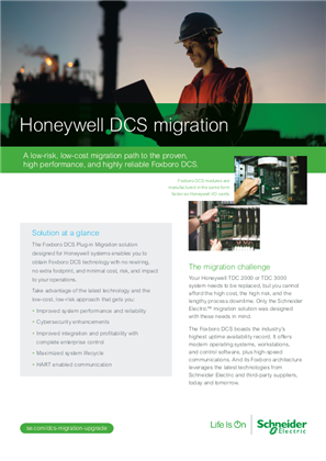 Image of Honeywell DCS migration, A low-risk, low-cost migration path to the proven, high performance, and highly reliable Foxboro DCS