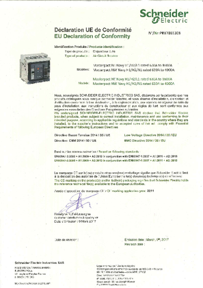 Image of EU Declaration Masterpact NT NW NAVY - H1,H2,L1