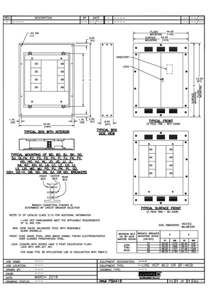 Image of I-Line Panelboards, HCP MLO, 225A-800A, 27-99 Mounting, Drawing No. PBA418