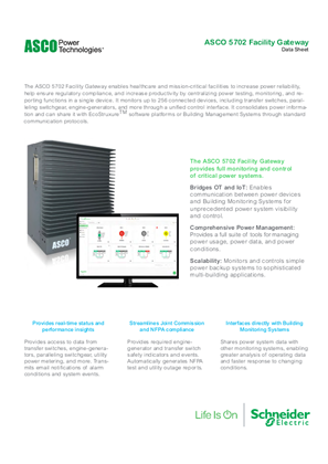 Imagen de ASCO Data Sheet | ASCO 5702 Power Management Gateway