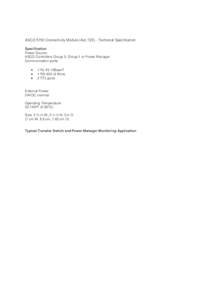 Imagen de ASCO 5150 Connectivity Module (Acc 72E) - Technical Specification