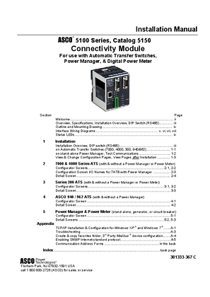 Image of Installation Manual | ASCO 5150 Connectivity Module | 381333-367