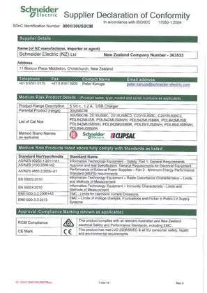 Image of Classic C2000 Series, PDL842MUSB, Declaration of Conformity