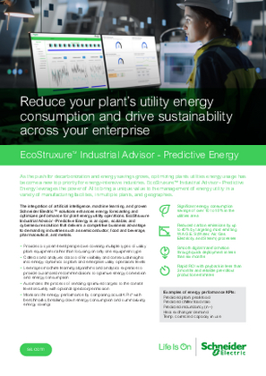 Image of EcoStruxure Industrial Advisor - Predictive Energy Brochure