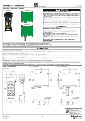的映像 ZART8LS / ZARB10WS. Transmitter (8 pushbuttons) and Receiver small size, Instruction Sheet