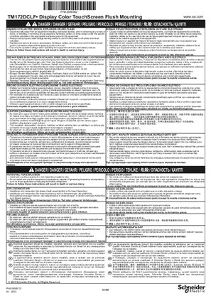 Slika linije TM172DCLF. Display Color TouchScreen Flush Mounting, Instruction Sheet