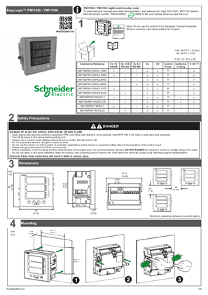 Image of EasyLogic™ PM1125H / PM1110H Installation sheet