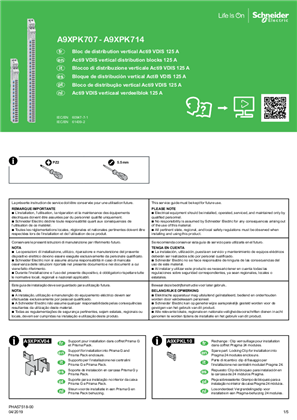 Imagine a Acti9 VDIS Vertical distribution blocks 125A-Instructions