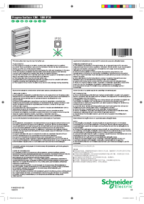 Image of Pragma - Surface mounted 13M - 18M enclosures - Instruction Sheet