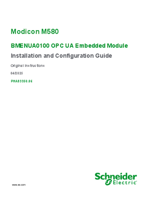 Image de Modicon M580 - BMENUA0100 OPC UA Embedded Module, Installation and Configuration Guide