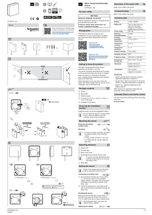 Kép Wiser Temperature/Humidity Sensor - Installation instructions