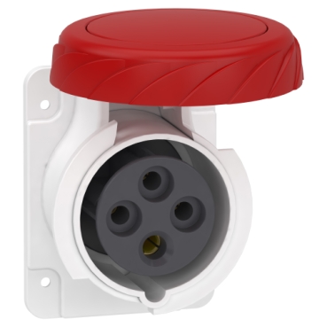 的映像 PKF16G734 : PK 螺丝连接暗装直体式插座, 380...415V, 16A, 3P+E, IP67, 红色