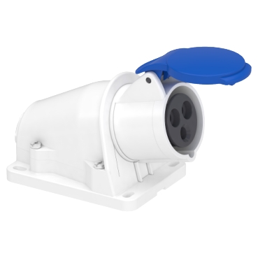 的映像 PKF16W423 : PK 螺丝连接墙装斜体小插座, 200...250V, 16A, 2P+E, IP44, 蓝色