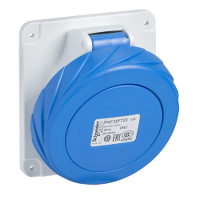 PKF32F724 : PratiKa socket - screw - angled - 32A - 3P + E - 200...250 V AC - panel