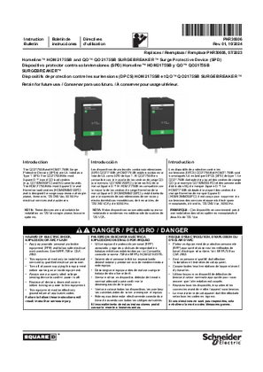 Image of Homeline HOM2175SB and QO QO2175SB SurgeBreaker Surge Protective Device (SPD) Installation Instructions