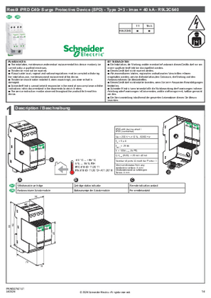 Billede af Instruction sheet - Resi9 iPRD C40r Surge Protective Device (SPD) - Type 2 and Type 3