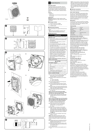 Image of Install and user guide, Clipsal, 7105AN window exhaust fan, auto switch