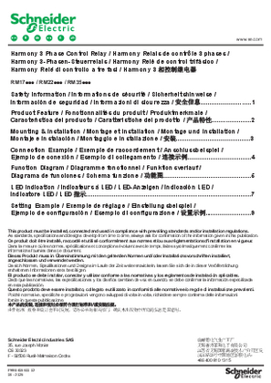 Image of RM17 / RM22 / RM35 Harmony 3 Phase Control Relay, Instruction Sheet