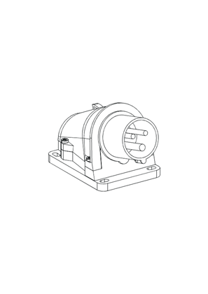 的映像 Mureva PK Wall Plug Fast 16A 2P-E 200-250V IP44 - 3D CAD
