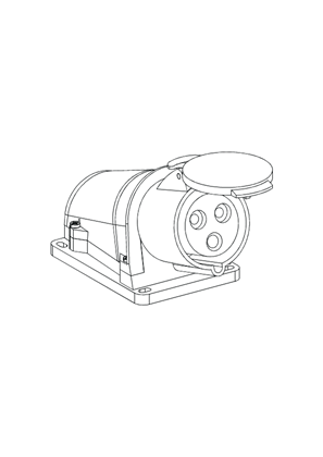 Image of Mureva PK Wall Socket Fast 32A 2P-E 200-250V IP44 - 3D CAD