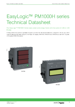 Image of EasyLogic PM1000H Technical Datasheet